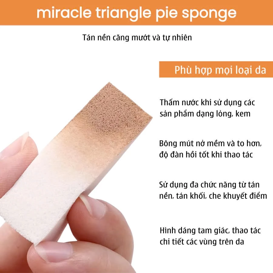 Bông Mút Đánh Nền Trang Điểm Tam Giác RT Real Techniques Triangle Pie Sponge M1182